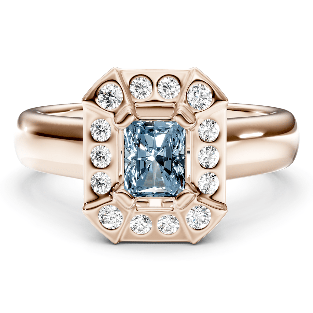 1.16 - 4.16 CT Radiant & Round Cut Fancy Blue Diamonds - Engagement Ring - Primestyle.com