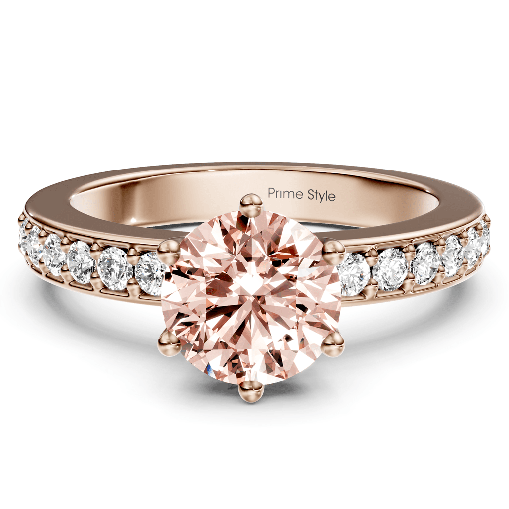 1.25 - 4.25 CT Round Cut Fancy Pink Diamonds - Engagement Ring - Primestyle.com