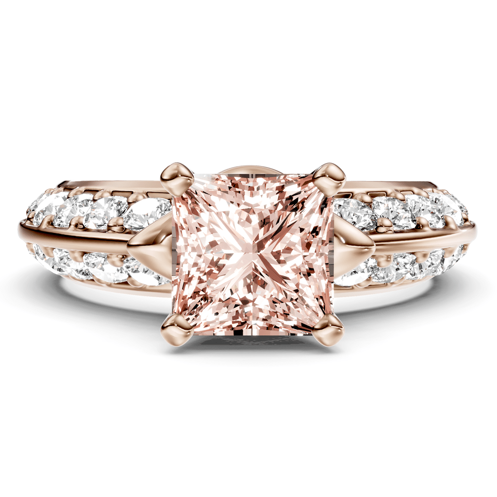 1.65 - 4.65 CT Princess & Round Cut Fancy Pink Diamonds - Engagement Ring - Primestyle.com