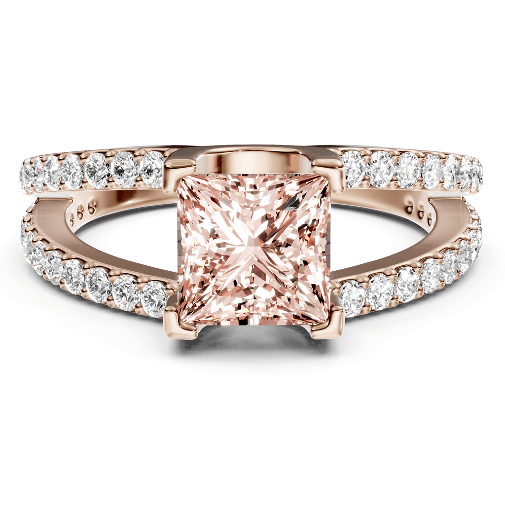 1.50-4.50 CT Princess & Round Cut Fancy Pink Diamonds - Engagement Ring
