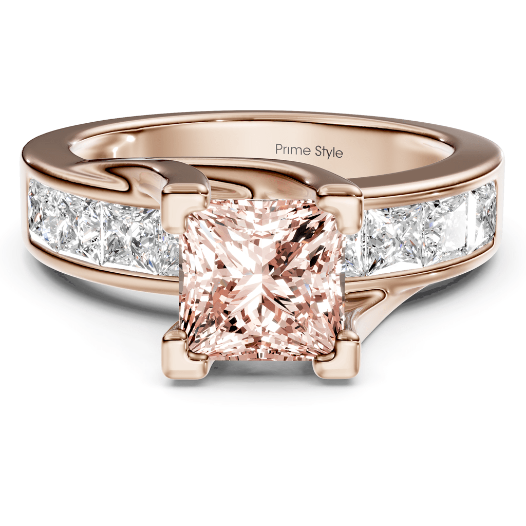 2.20 - 5.20 CT Princess Cut Fancy Pink Diamonds - Engagement Ring - Primestyle.com