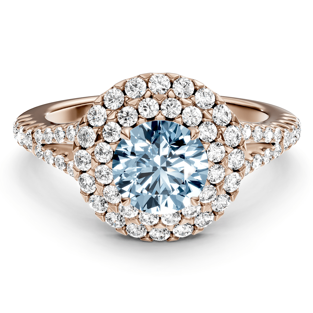 1.49 - 4.49 CT Round Cut Fancy Blue Diamonds - Engagement Ring - Primestyle.com