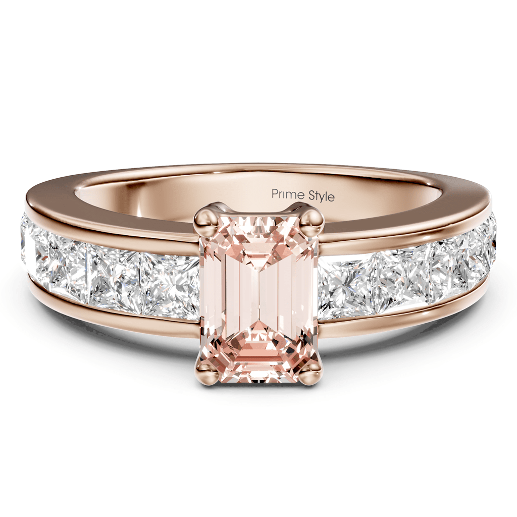 2.50 - 5.50 CT Emerald & Princess Cut Fancy Pink Diamonds - Engagement Ring - Primestyle.com