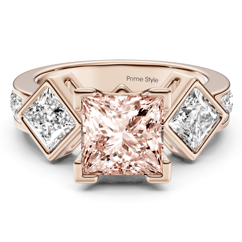 2.20 - 5.20 CT Princess & Round Cut Fancy Pink Diamonds - Engagement Ring - Primestyle.com