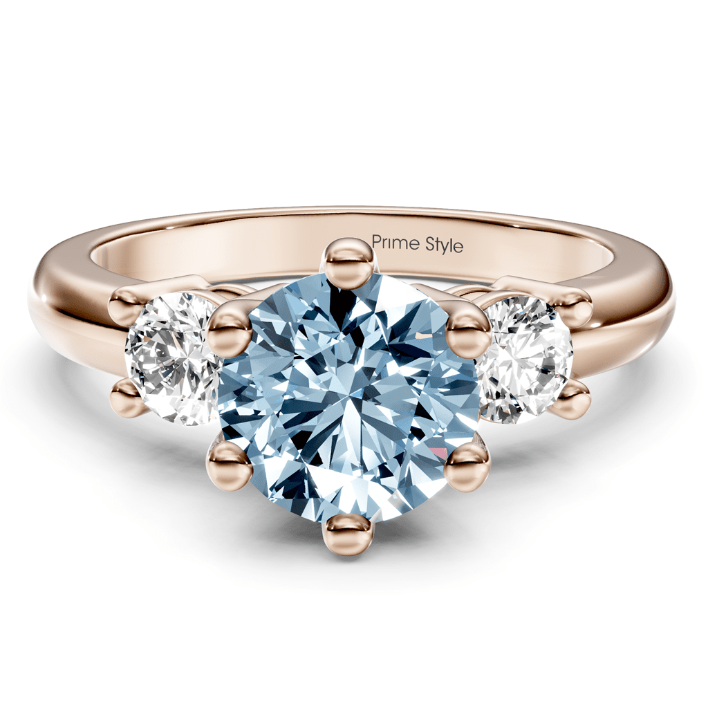 1.40 - 4.40 CT Round Cut Fancy Blue Diamonds - Engagement Ring - Primestyle.com