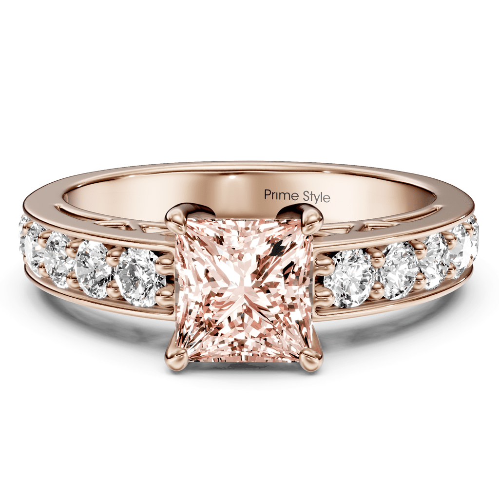 1.50-4.50 CT Princess & Round Cut Fancy Pink Diamonds - Engagement Ring