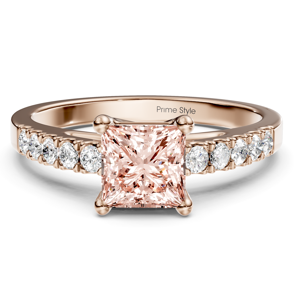 1.25-4.25 CT Princess & Round Cut Fancy Pink Diamonds - Engagement Ring