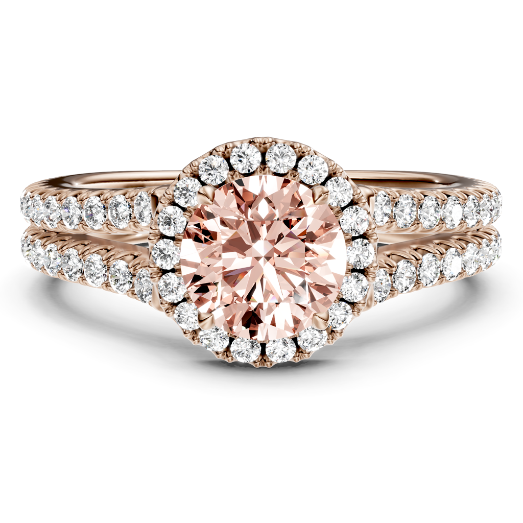 1.60-4.60 CT Round Cut Fancy Pink Diamonds - Engagement Ring