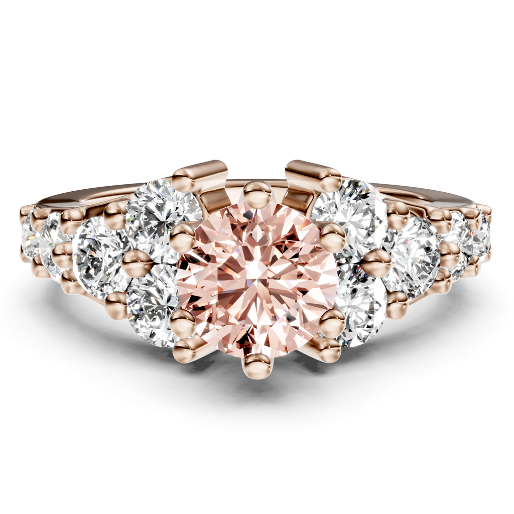 2.40-5.40 CT Round Cut Fancy Pink Diamonds - Engagement Ring