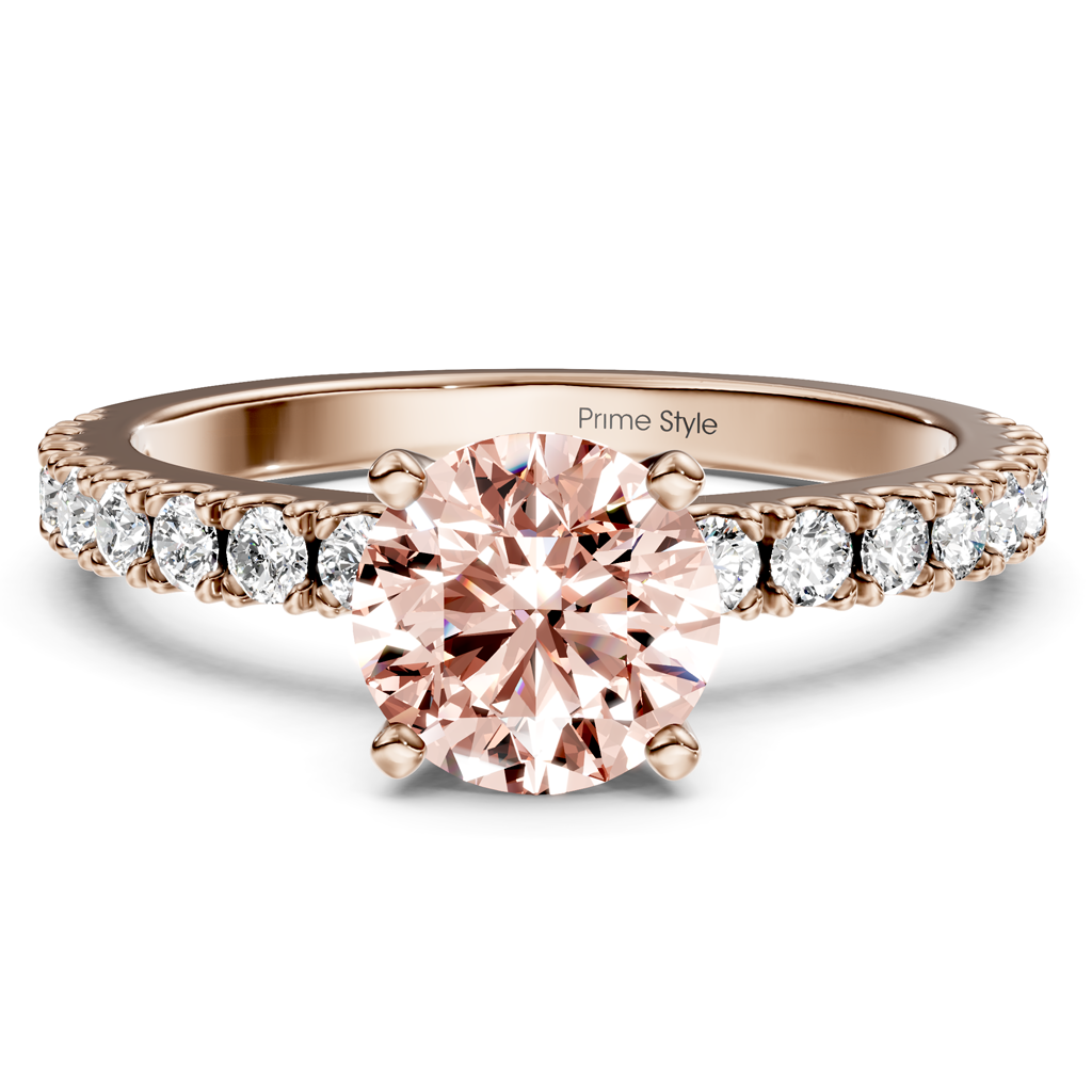 1.40-4.40 CT Round Cut Fancy Pink Diamonds - Engagement Ring