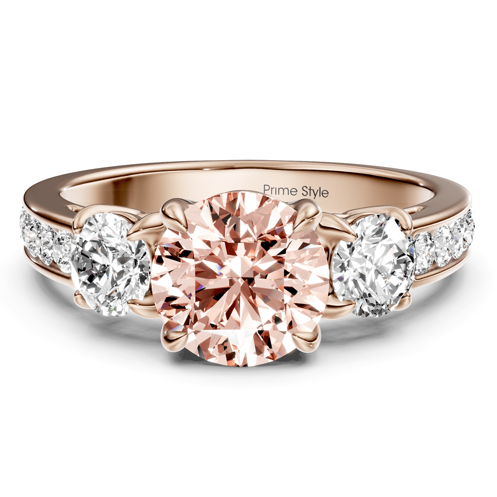 1.75 - 4.75 CT Round Cut Fancy Pink Diamonds - Engagement Ring - Primestyle.com