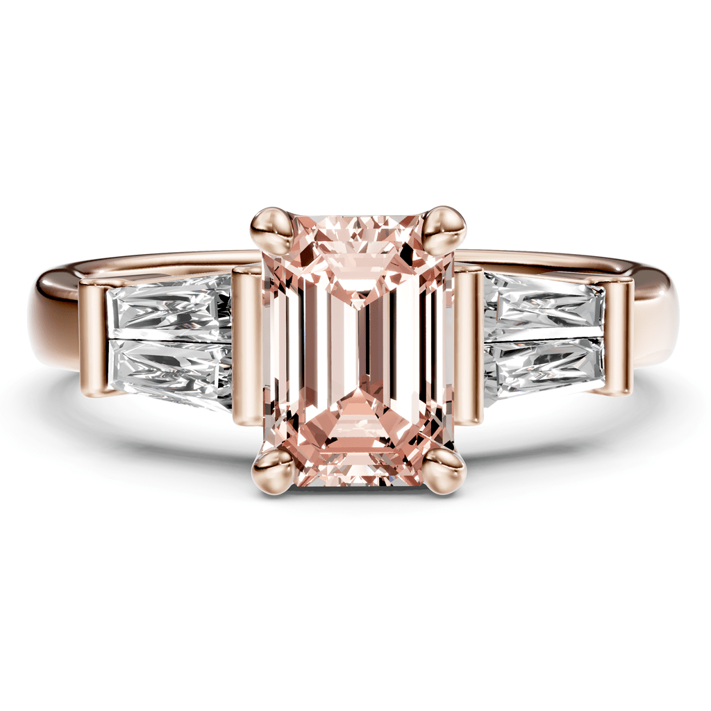 1.40-4.40 CT Emerald & Taper Cut Fancy Pink Diamonds - Engagement Ring