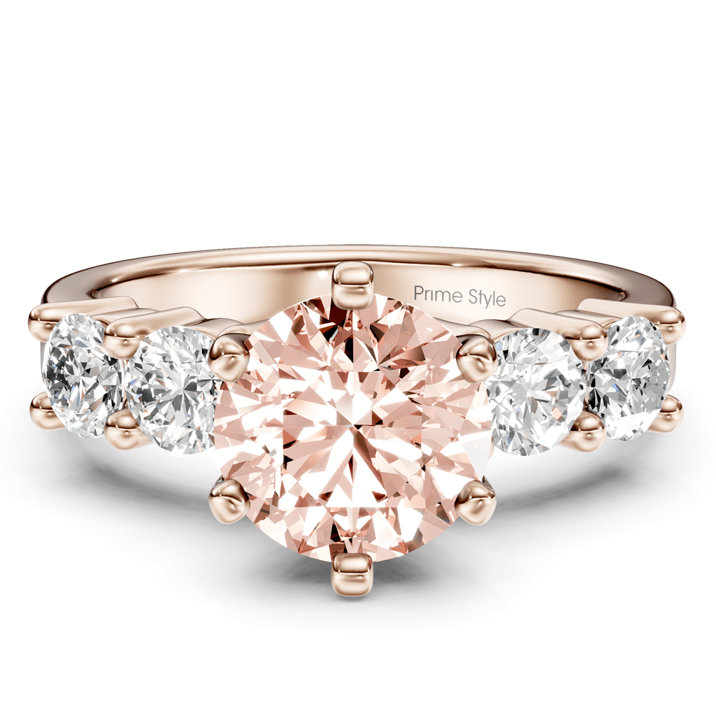 1.60 - 4.60 CT Round Cut Fancy Pink Diamonds - Engagement Ring - Primestyle.com