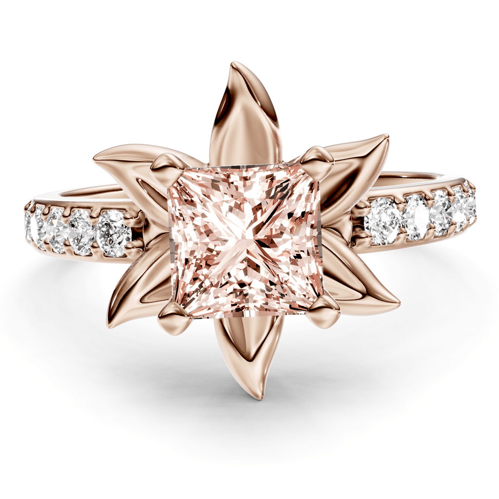 1.25 - 4.25 CT Princess & Round Cut Fancy Pink Diamonds - Engagement Ring - Primestyle.com