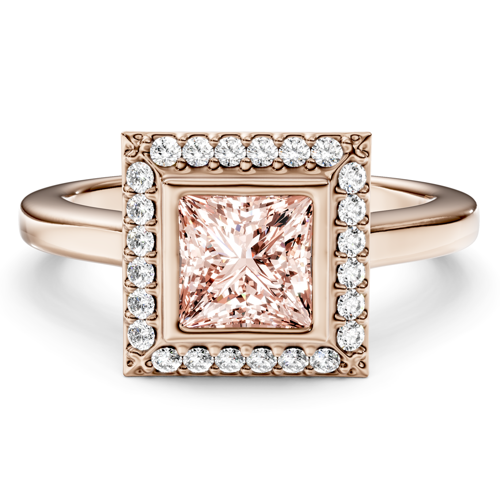 1.14-4.14 CT Princess & Round Cut Fancy Pink Diamonds - Engagement Ring