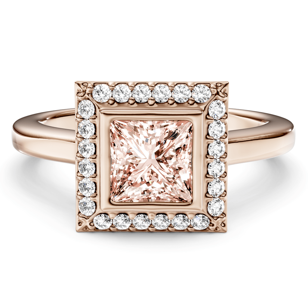 1.14 - 4.14 CT Princess & Round Cut Fancy Pink Diamonds - Engagement Ring - Primestyle.com
