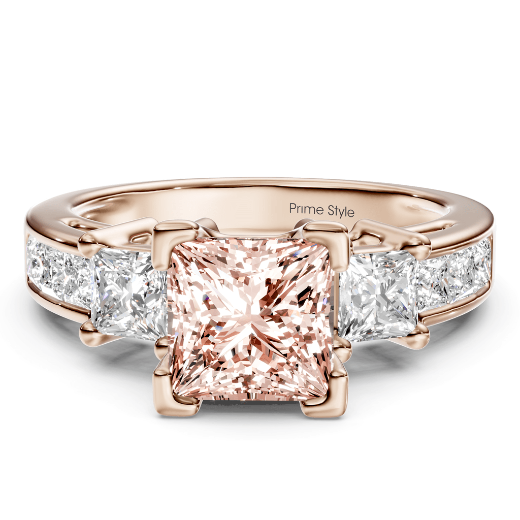 1.85-4.85 CT Princess Cut Fancy Pink Diamonds - Engagement Ring
