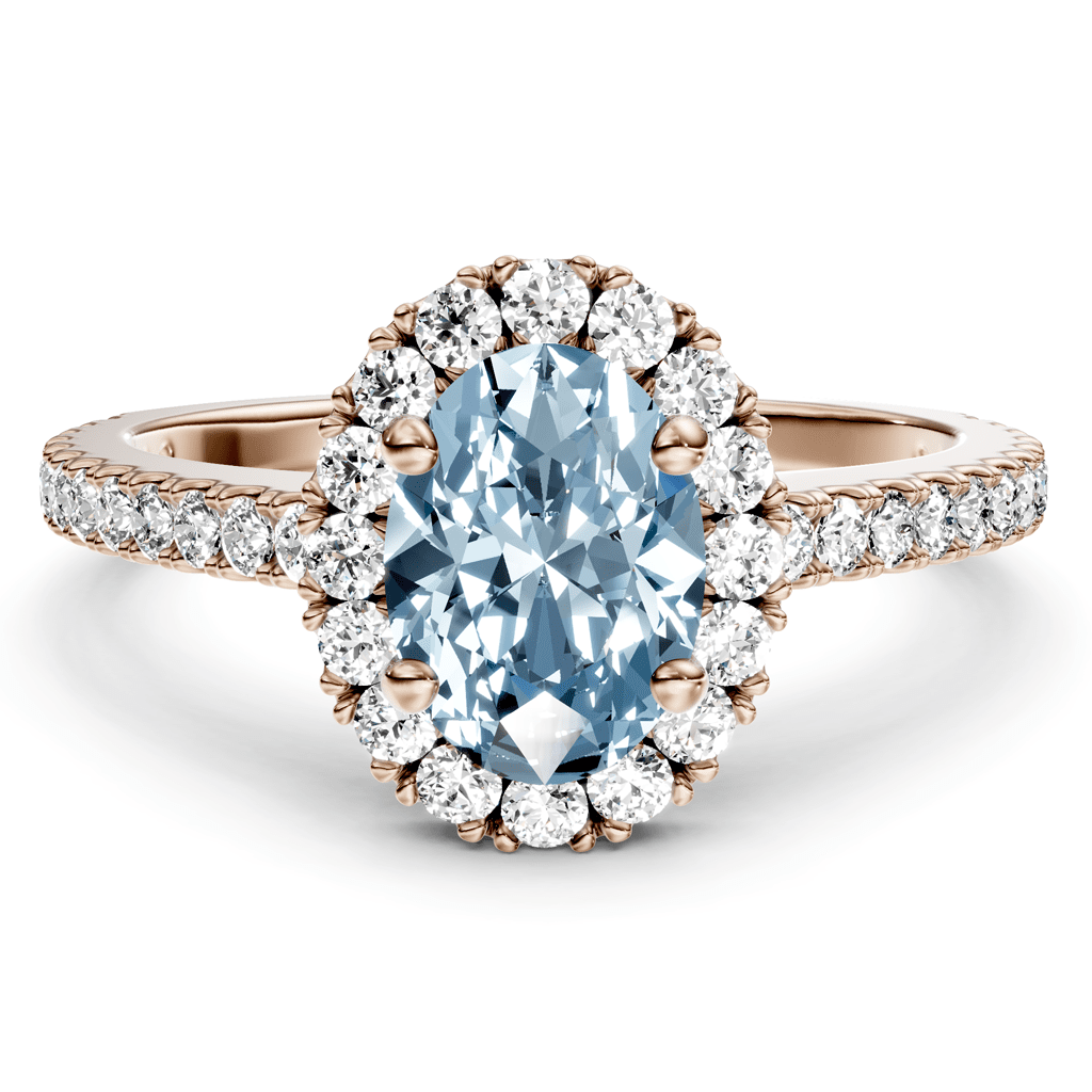 1.37 - 4.37 CT Oval & Round Cut Fancy Blue Diamonds - Engagement Ring - Primestyle.com