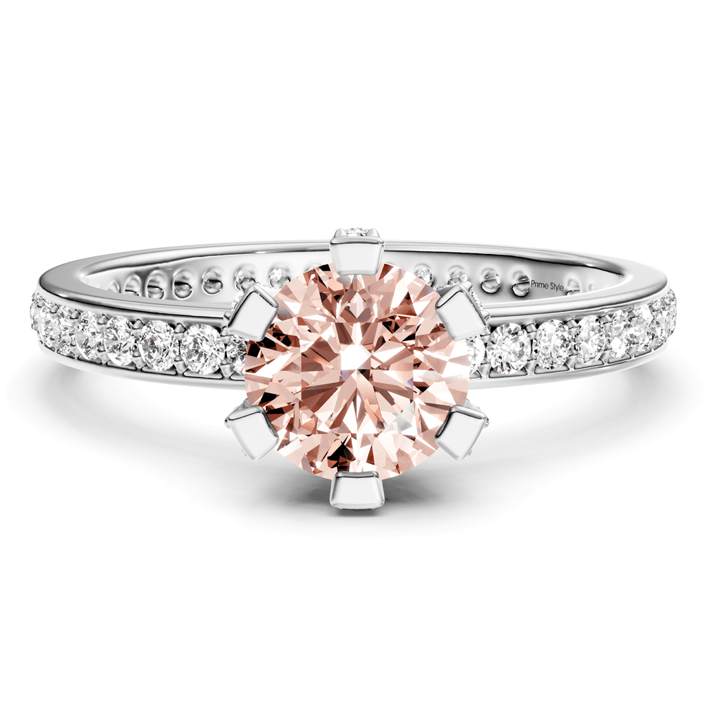 1.55 - 4.55 CT Round Cut Fancy Pink Diamonds - Engagement Ring - Primestyle.com