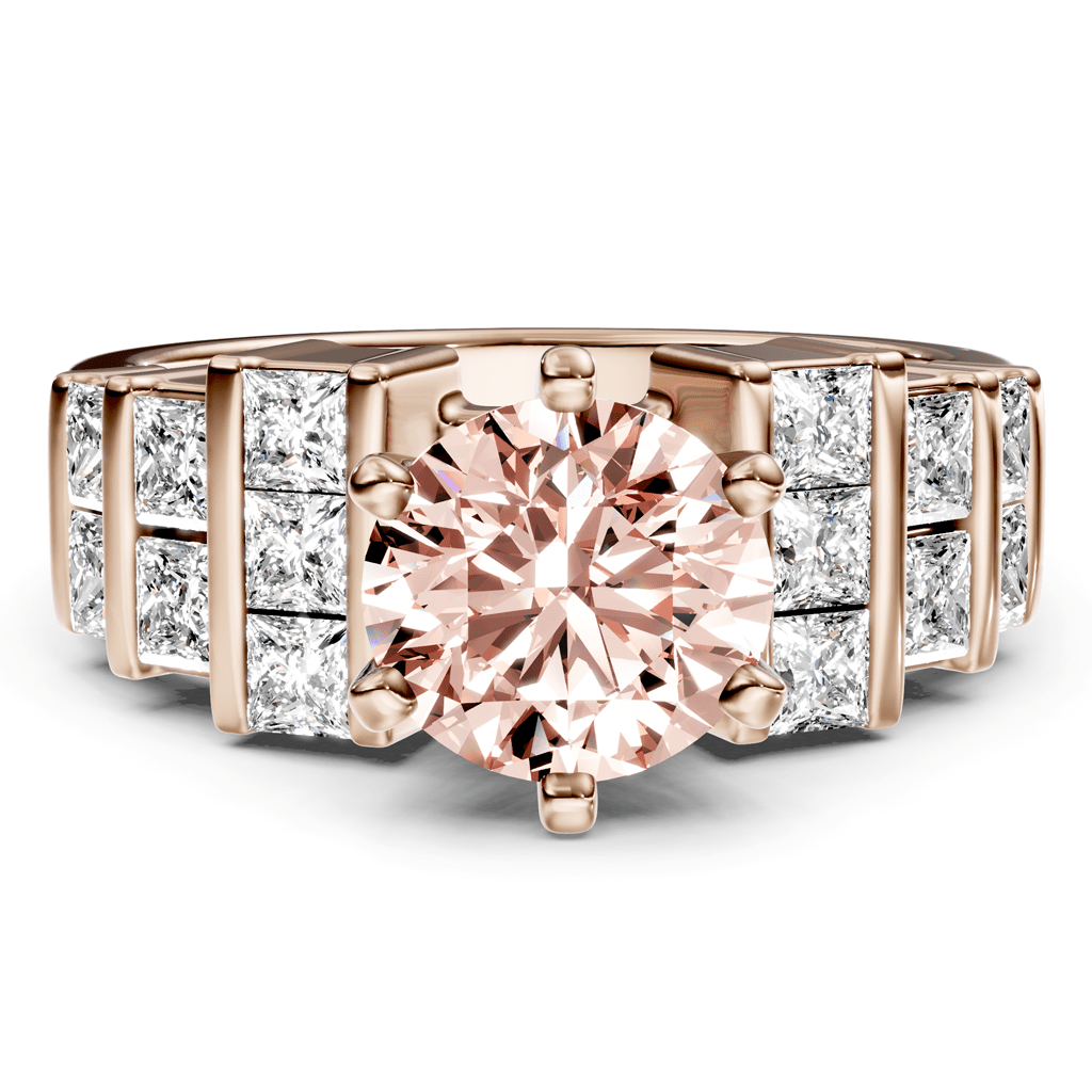 2.20 - 5.20 CT Princess & Round Cut Fancy Pink Diamonds - Engagement Ring - Primestyle.com