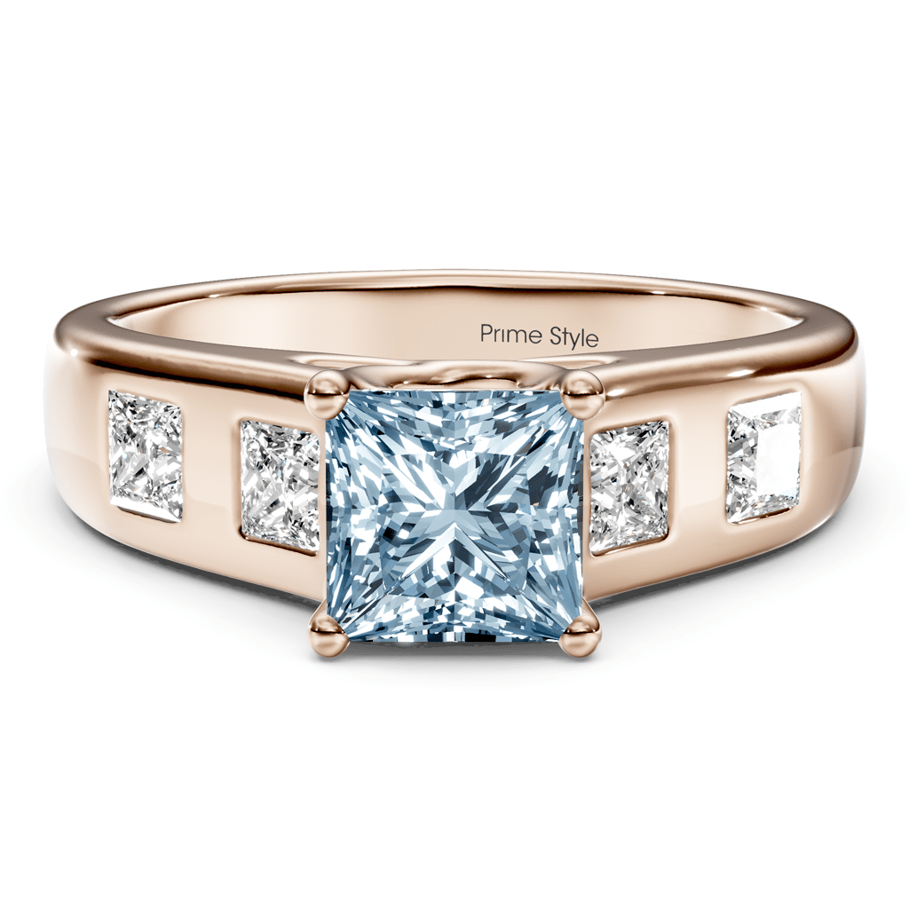 1.50-4.50 CT Princess Cut Fancy Blue Diamonds - Engagement Ring