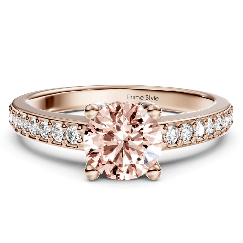 1.25 - 4.25 CT Round Cut Fancy Pink Diamonds - Engagement Ring - Primestyle.com