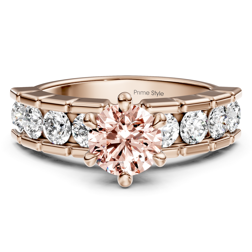 2.05-5.05 CT Round Cut Fancy Pink Diamonds - Engagement Ring