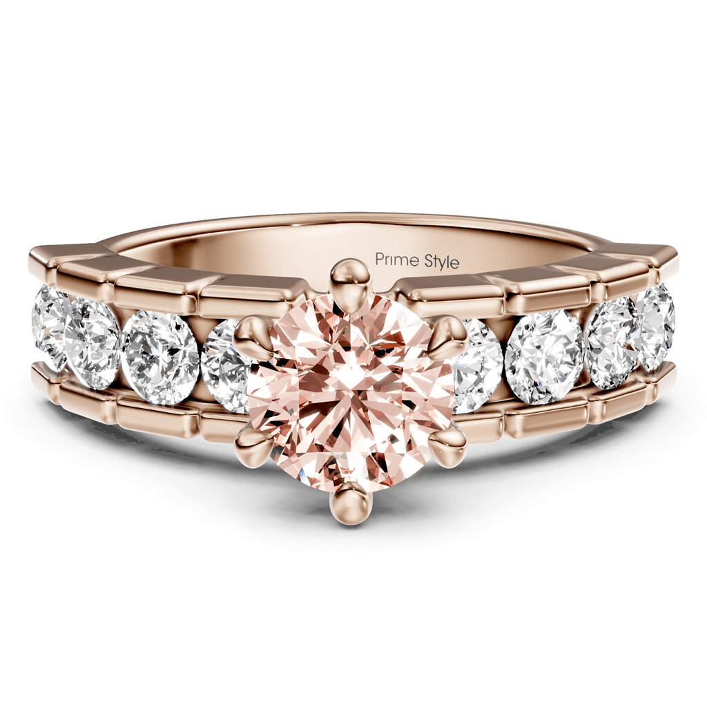 2.05-5.05 CT Round Cut Fancy Pink Diamonds - Engagement Ring