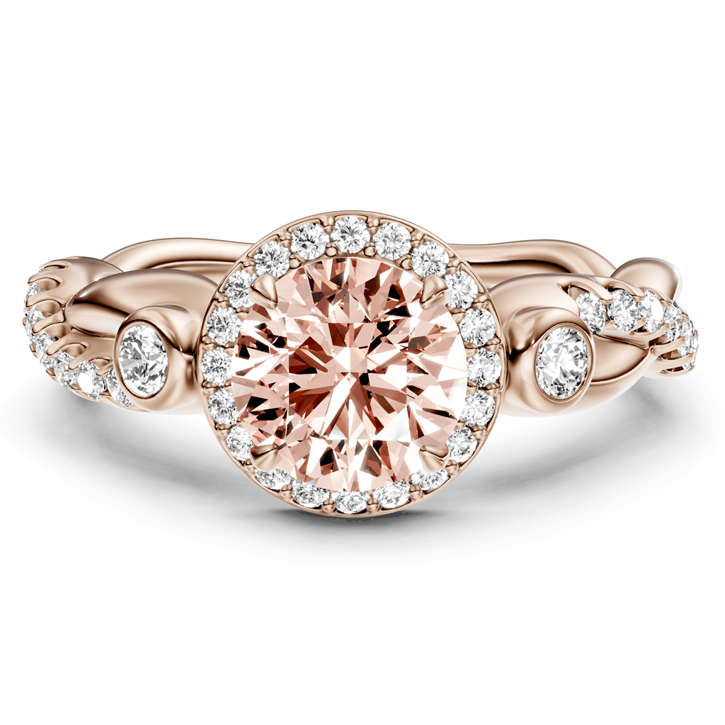 1.70-4.70 CT Princess & Round Cut Fancy Pink Diamonds - Engagement Ring