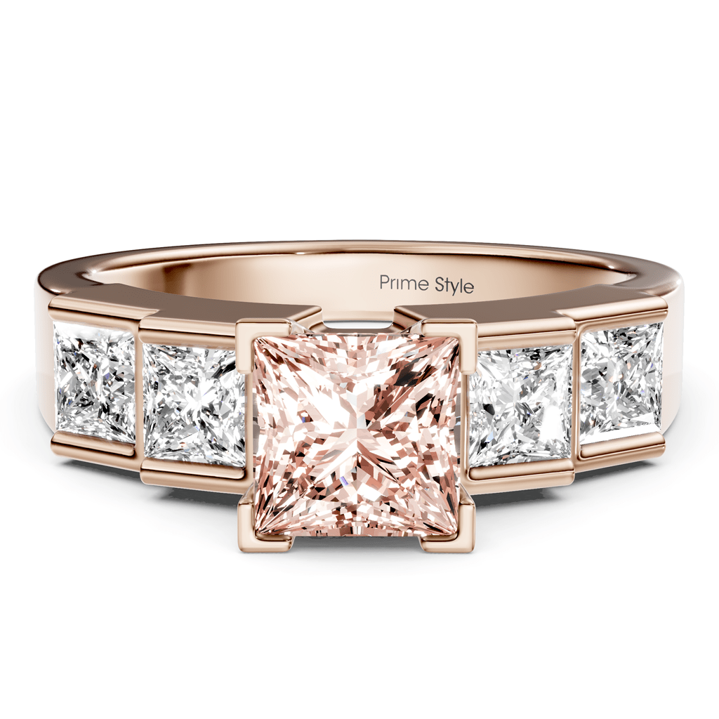 1.80 - 4.80 CT Princess Cut Fancy Pink Diamonds - Engagement Ring - Primestyle.com