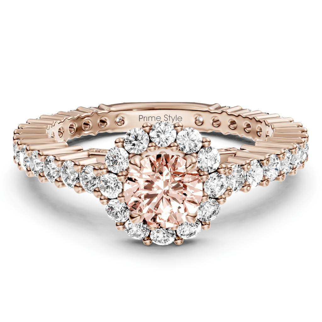 1.85 - 4.85 CT Round Cut Fancy Pink Diamonds - Engagement Ring - Primestyle.com