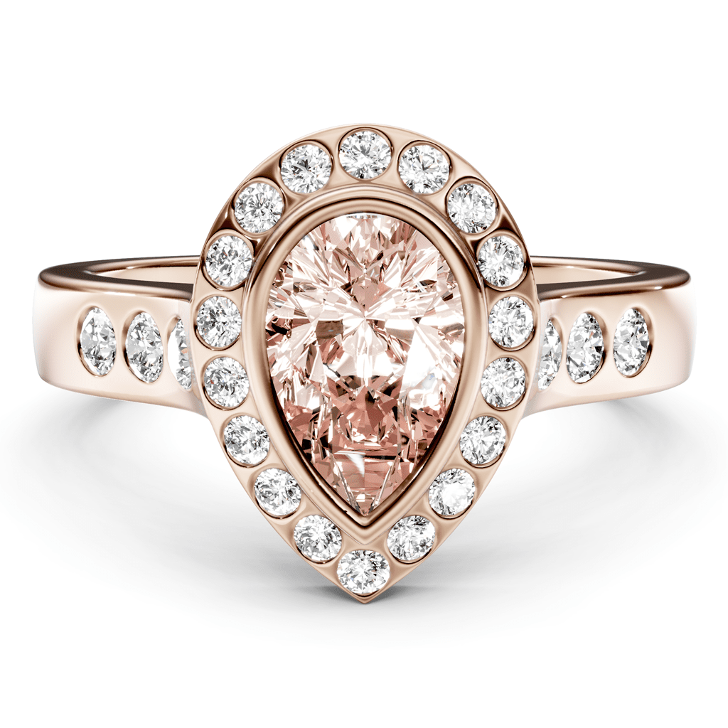 1.38 - 4.38 CT Pear & Round Cut Fancy Pink Diamonds - Engagement Ring - Primestyle.com
