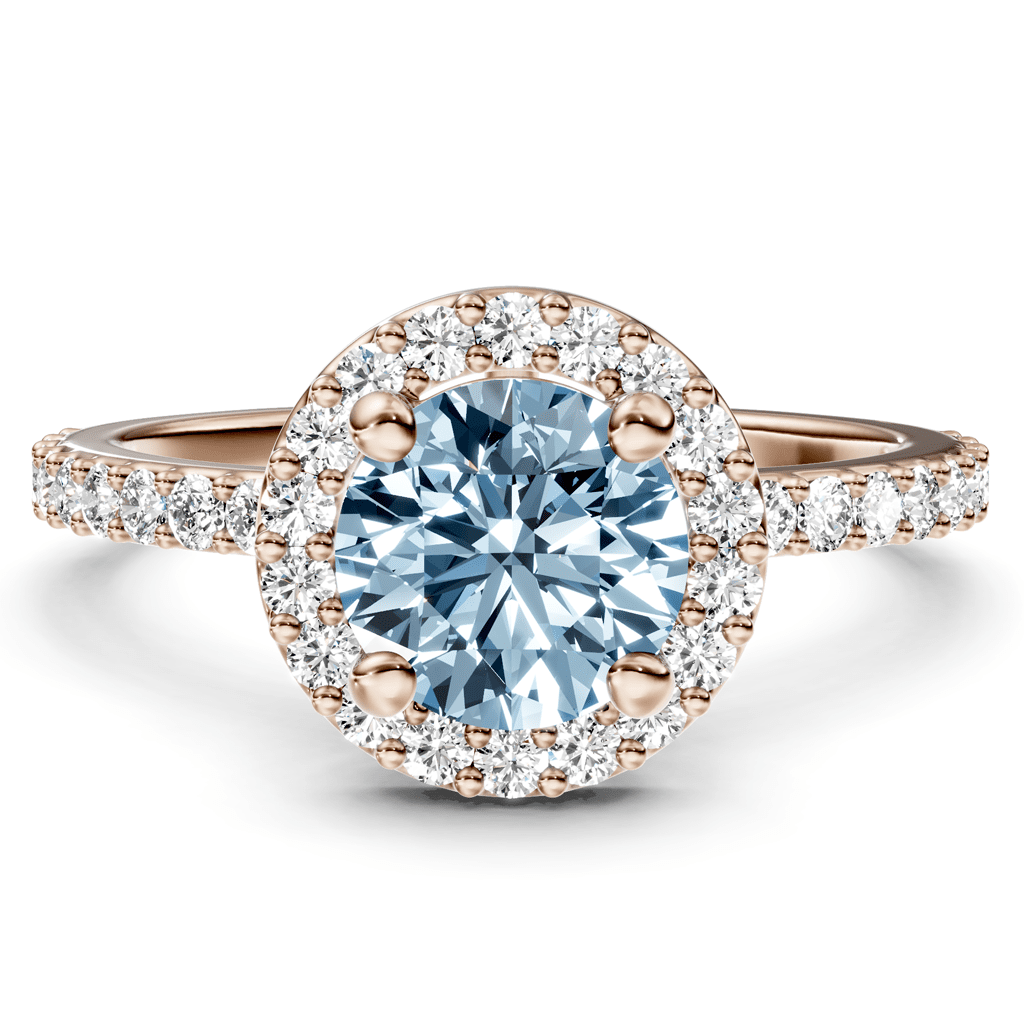 1.40-4.40 CT Round Cut Fancy Blue Diamonds - Engagement Ring