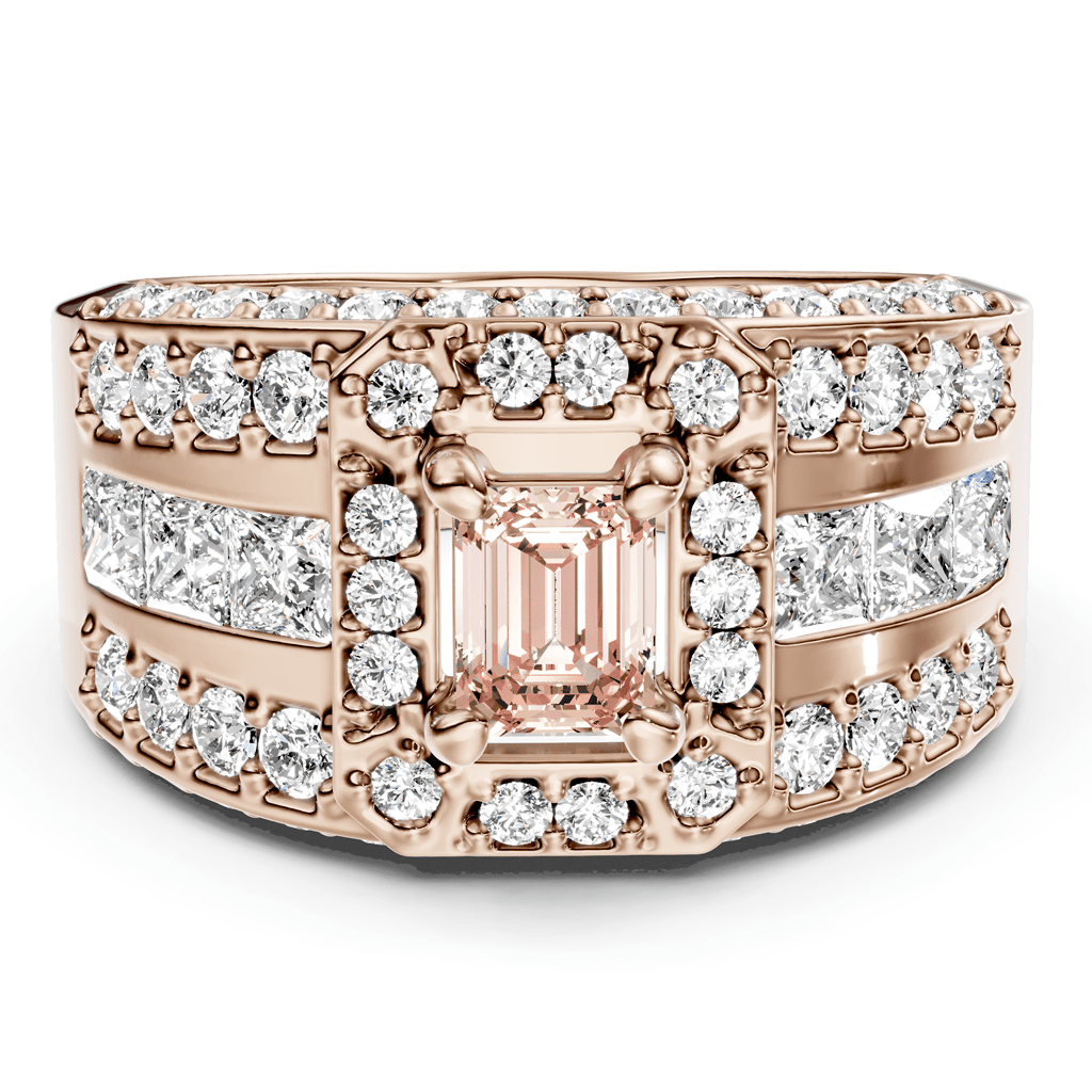 2.70-5.70 CT Emerald & Round Cut Fancy Pink Diamonds - Engagement Ring