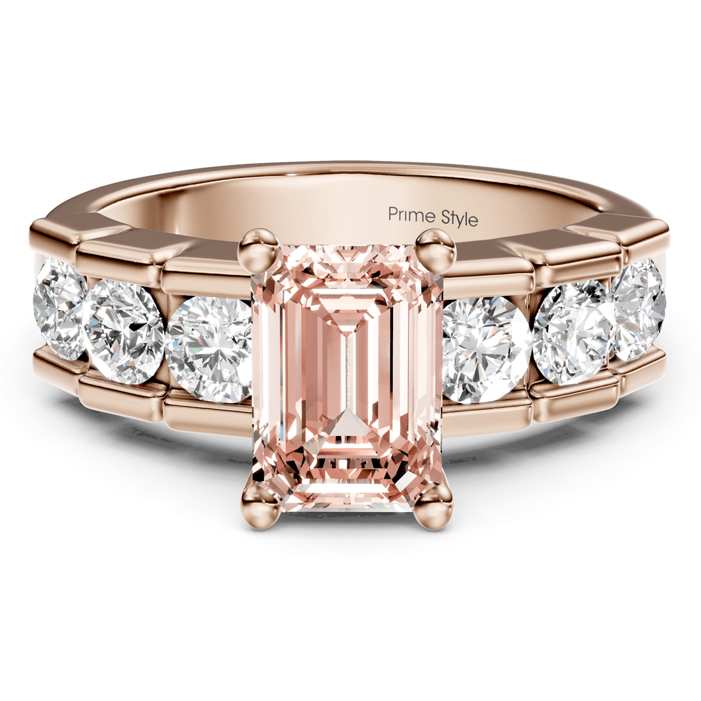 1.85 - 4.85 CT Princess & Round Cut Fancy Pink Diamonds - Engagement Ring - Primestyle.com