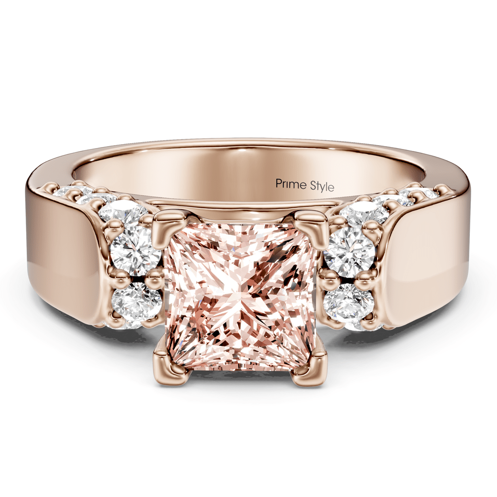 1.65 - 4.65 CT Princess & Round Cut Fancy Pink Diamonds - Engagement Ring - Primestyle.com