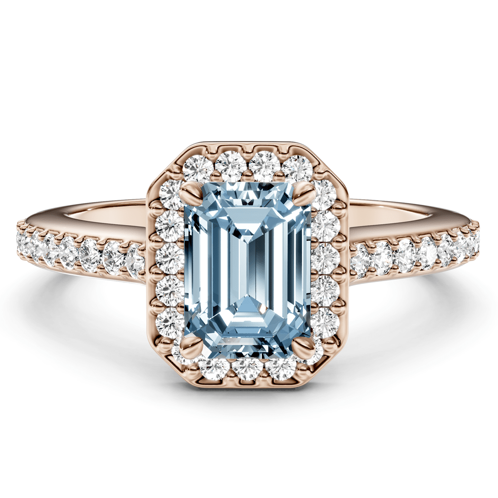 1.30 - 4.30 CT Emerald & Round Cut Fancy Blue Diamonds - Engagement Ring - Primestyle.com