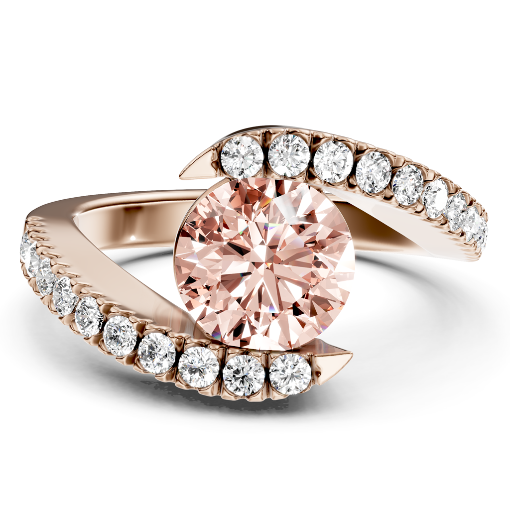 1.30-4.30 CT Round Cut Fancy Pink Diamonds - Engagement Ring