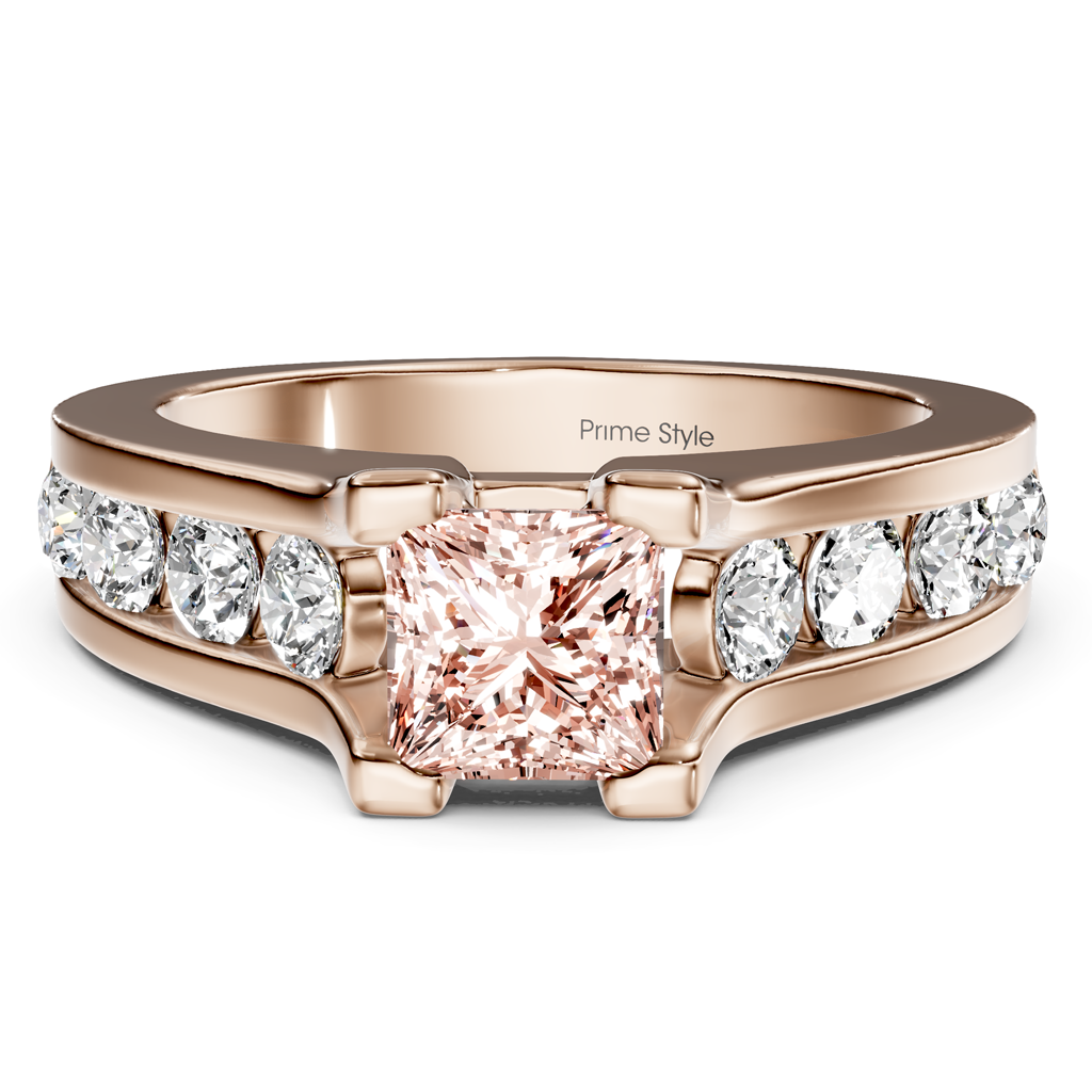 1.80-4.80 CT Princess & Round Cut Fancy Pink Diamonds - Engagement Ring