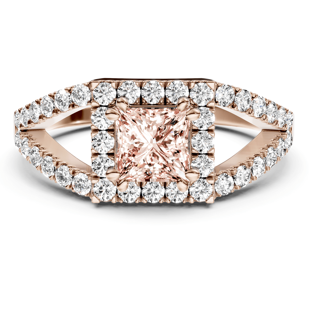 1.45 - 4.45 CT Princess & Round Cut Fancy Pink Diamonds - Engagement Ring - Primestyle.com