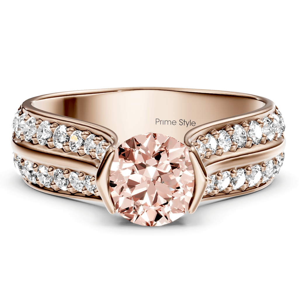 1.65 - 4.65 CT Round Cut Fancy Pink Diamonds - Engagement Ring - Primestyle.com