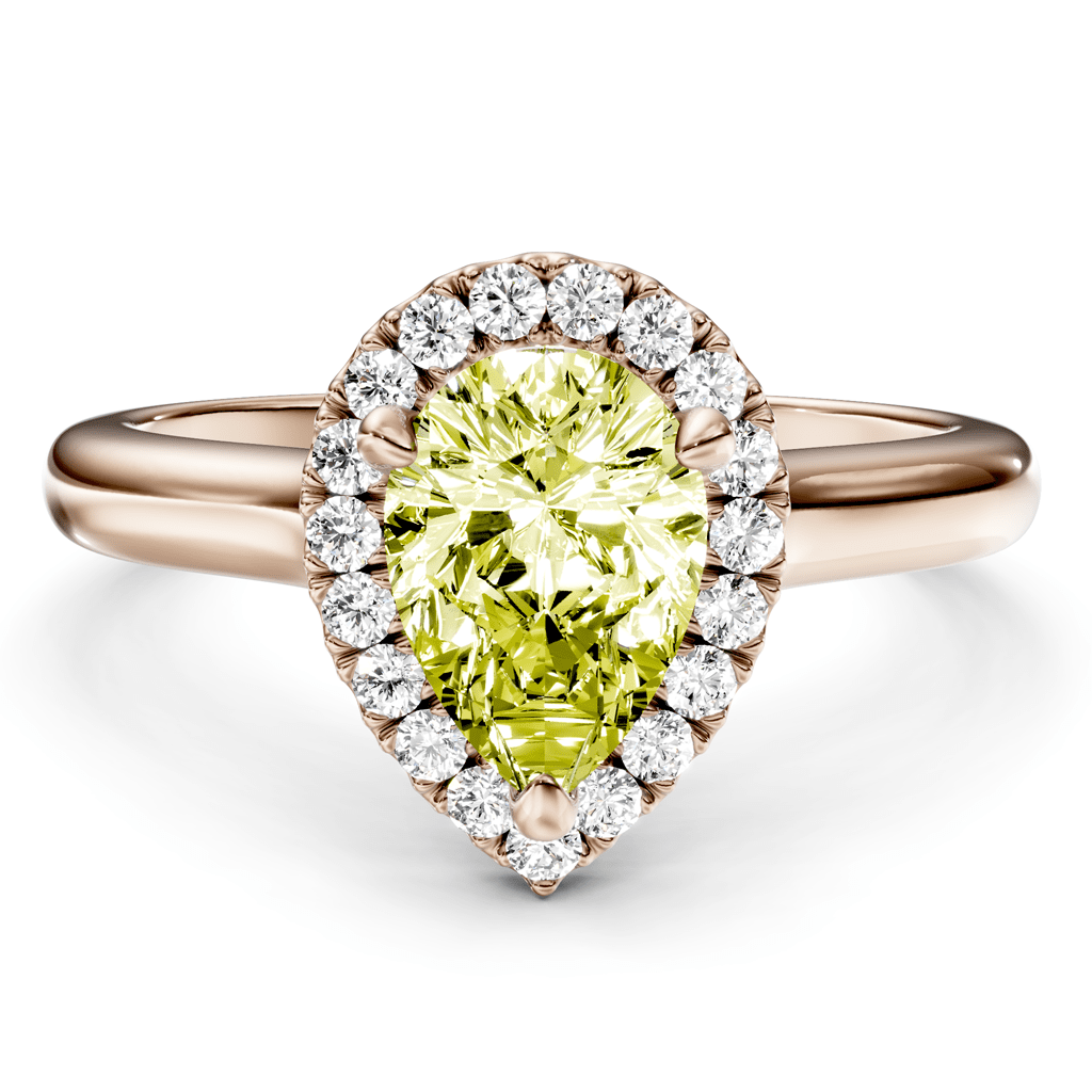 1.20 - 4.20 CT Pear & Round Cut Fancy Yellow Diamonds - Engagement Ring - Primestyle.com