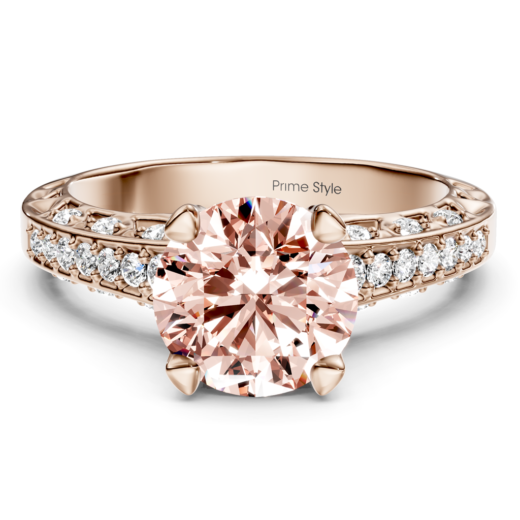 1.25-4.25 CT Round Cut Fancy Pink Diamonds - Engagement Ring