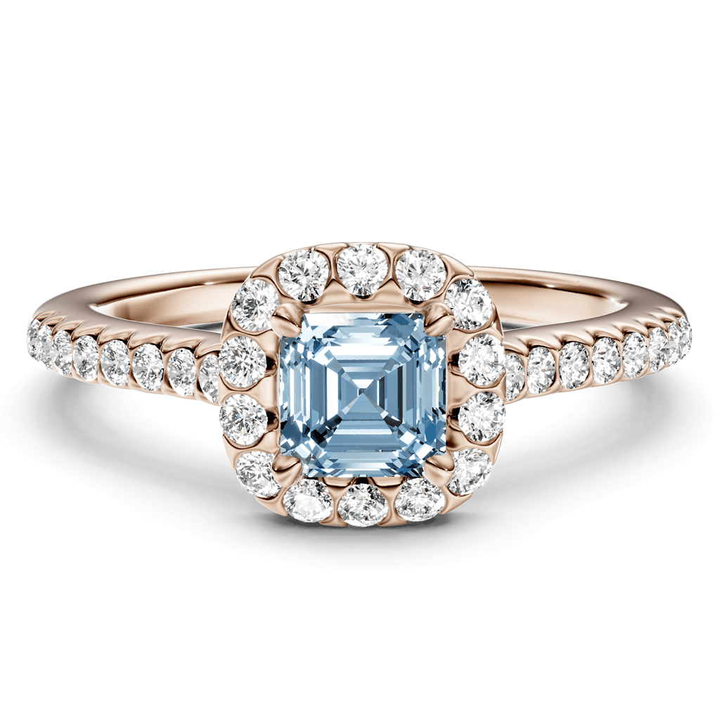 1.35 - 4.35 CT Ascher & Round Cut Fancy Blue Diamonds - Engagement Ring - Primestyle.com