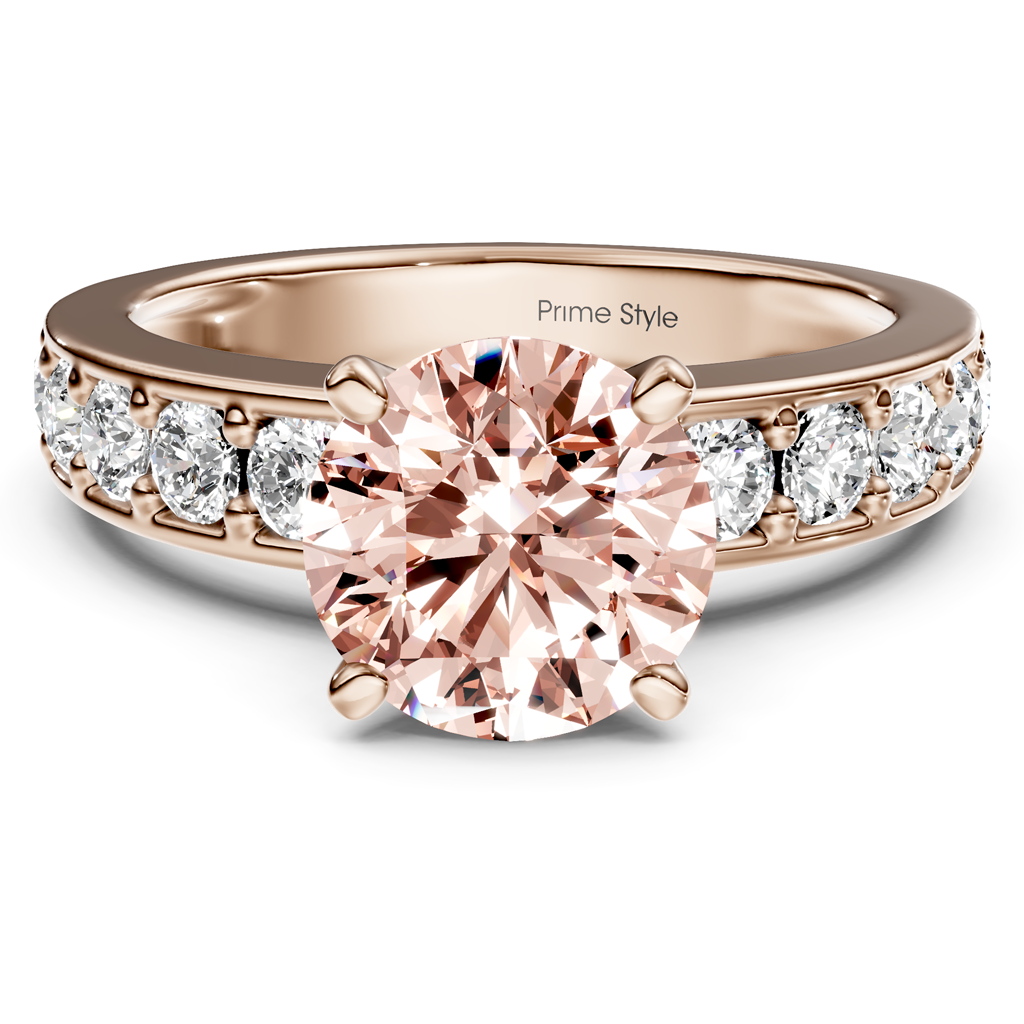 1.80-4.80 CT Princess & Round Cut Fancy Pink Diamonds - Engagement Ring