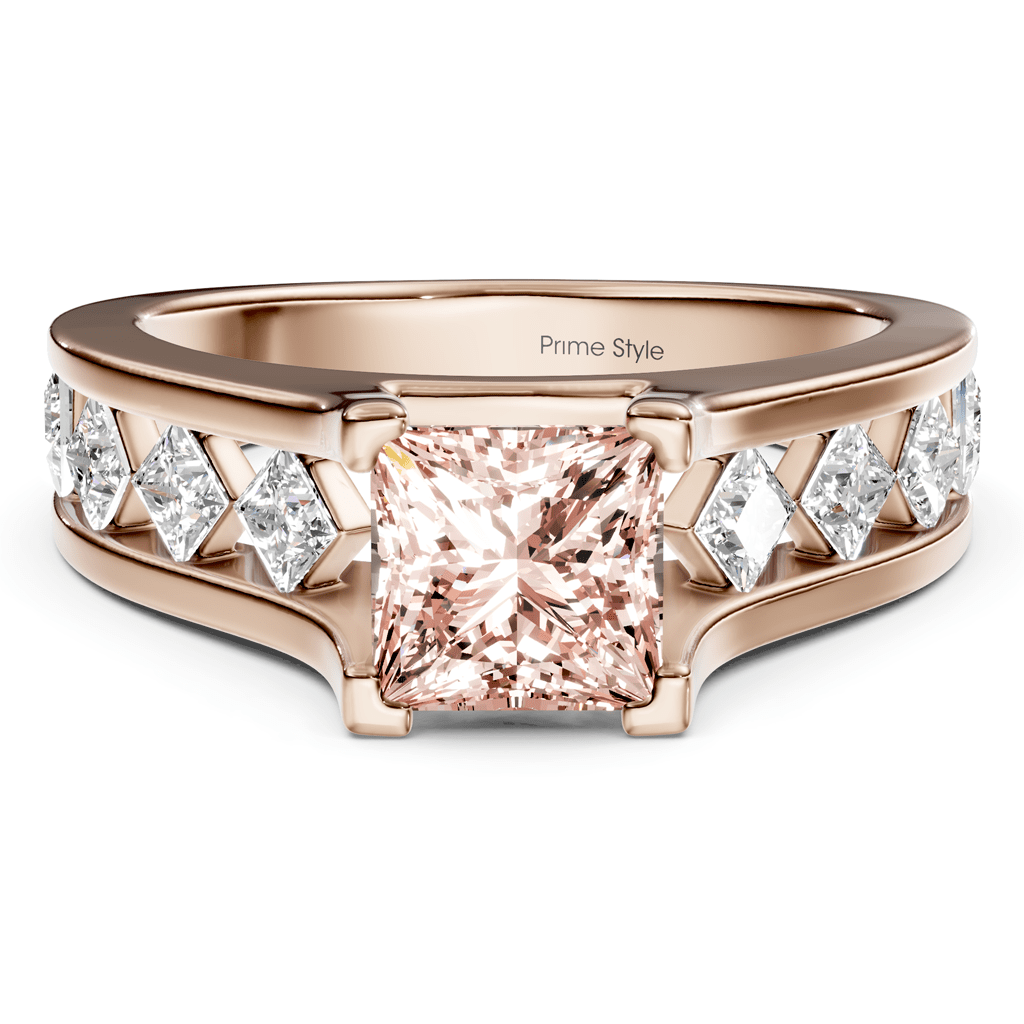 1.80 - 4.80 CT Princess Cut Fancy Pink Diamonds - Engagement Ring - Primestyle.com