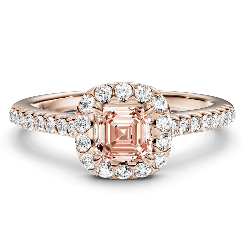 1.35-4.35 CT Ascher & Round Cut Fancy Pink Diamonds - Engagement Ring