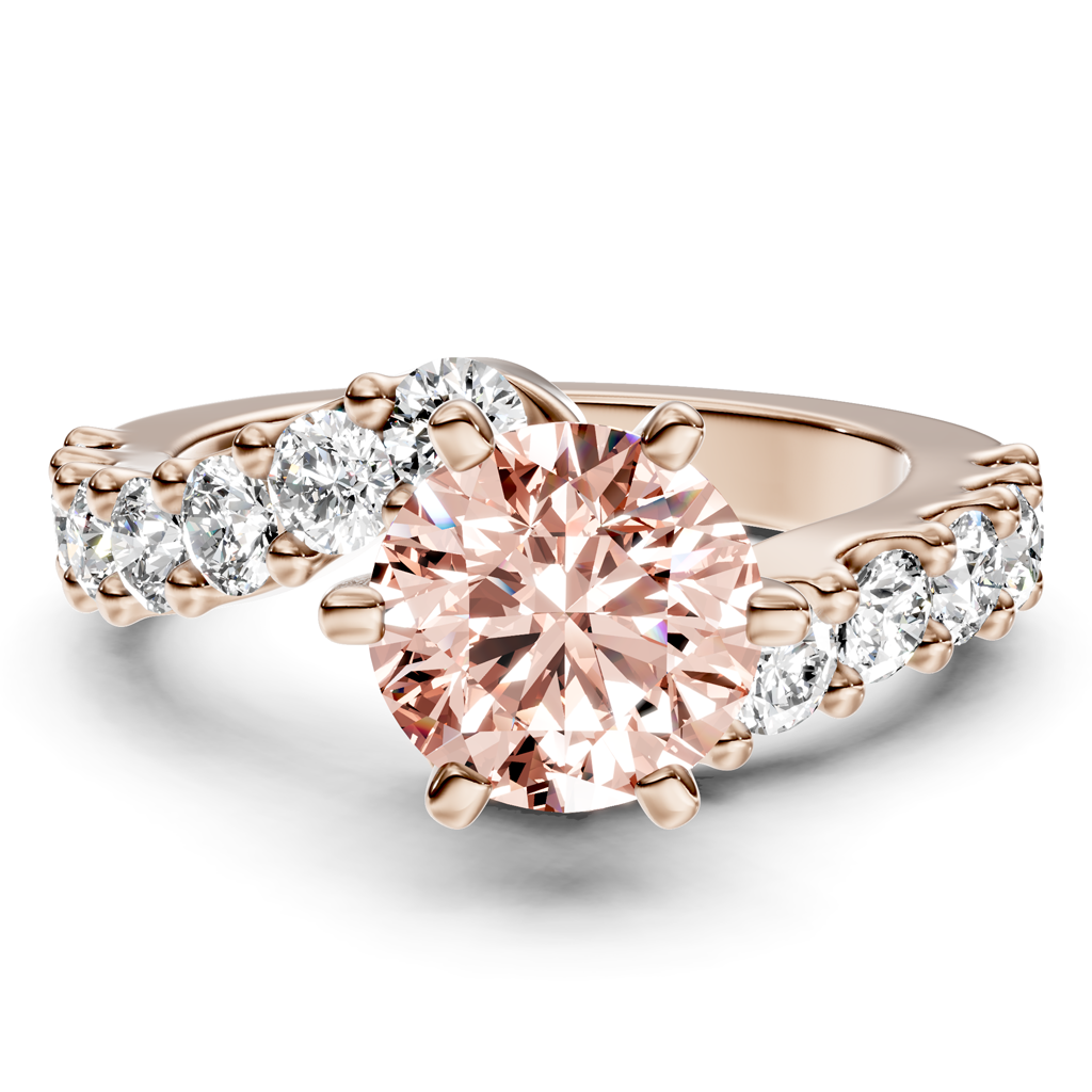 2.30-5.30 CT Emerald & Round Cut Fancy Pink Diamonds - Engagement Ring