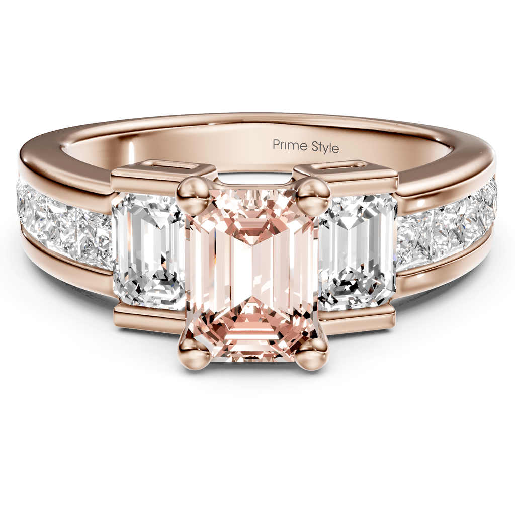2.30 - 5.30 CT Emerald & Princess Cut Fancy Pink Diamonds - Engagement Ring - Primestyle.com
