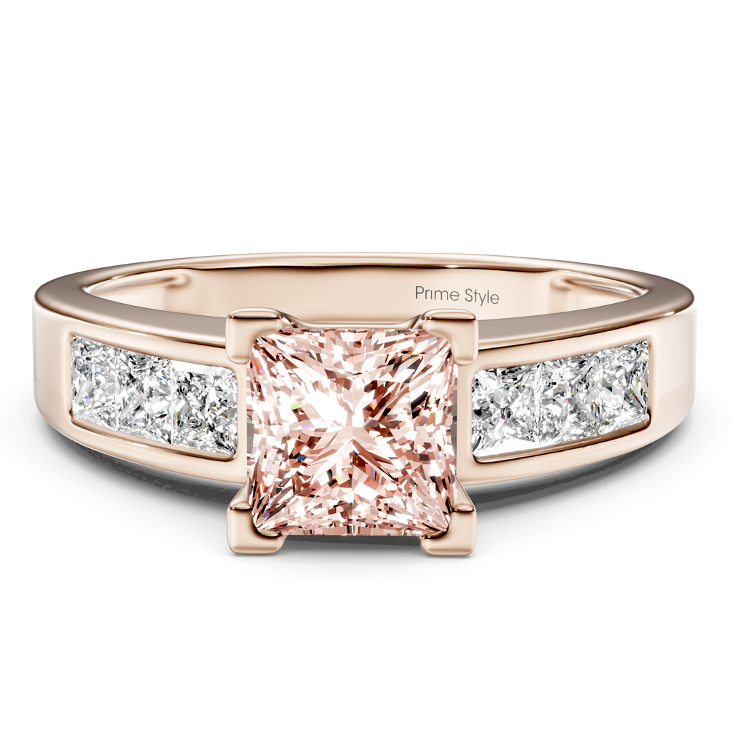 1.80-4.80 CT Princess Cut Fancy Pink Diamonds - Engagement Ring